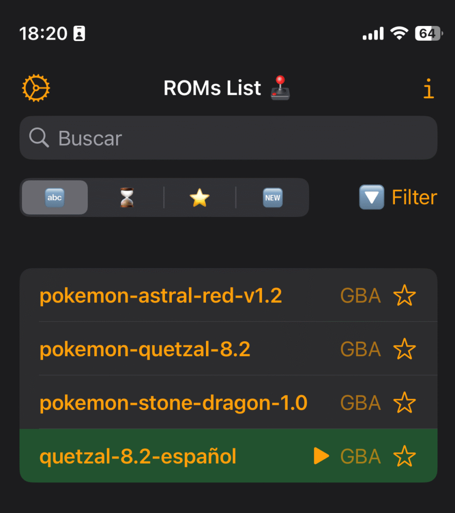 iGBA menu igpon emulador game boy advance