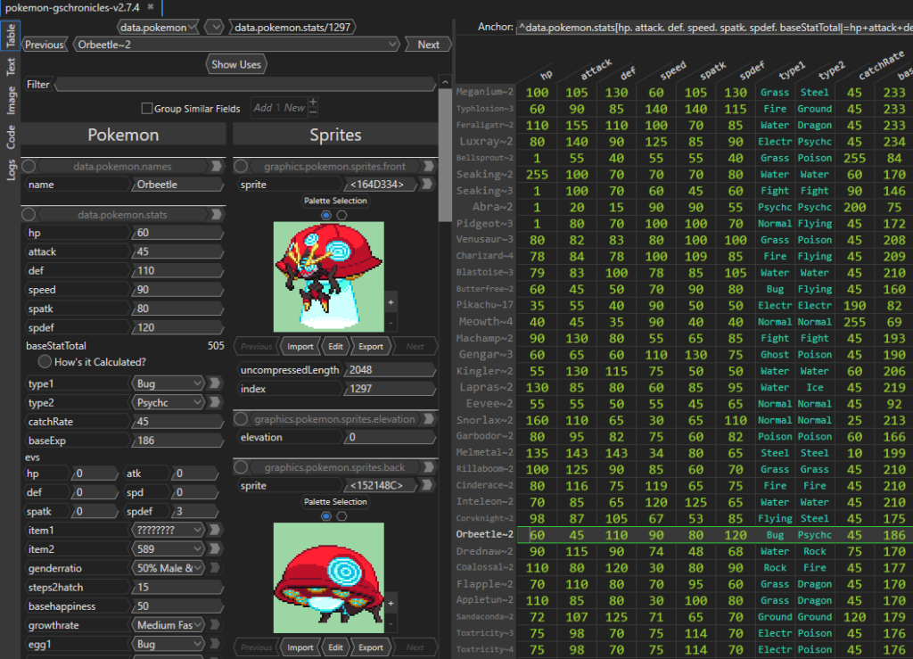 HexManiacAdvance Modificación de Pokémon